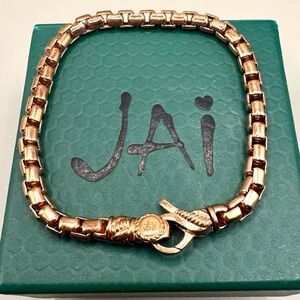 Jai John Hardy Sterling Silver Rose Gold Plated 5mm Box  Bracelet
